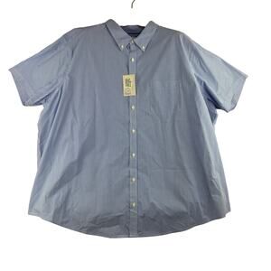 Croft & Barrow Easy Care Short Sleeve Button Up Men’s 4XB Blue Striped NWT